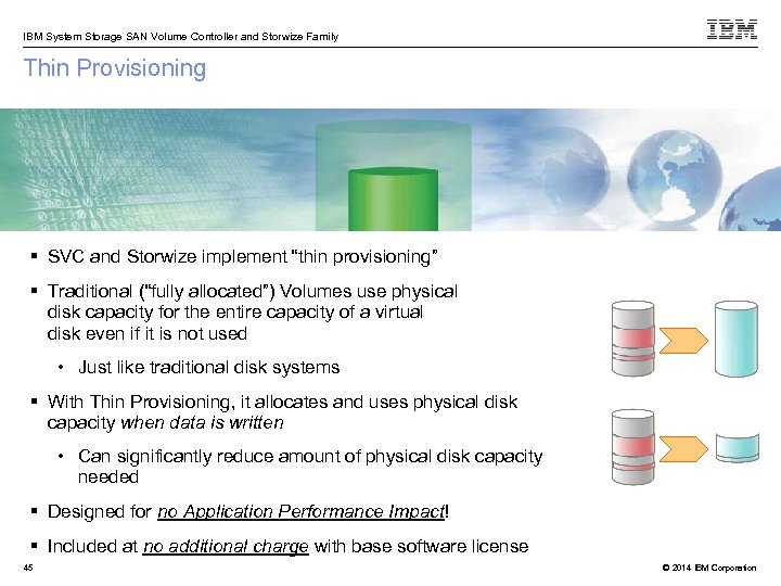 IBM System Storage SAN Volume Controller and Storwize Family Thin Provisioning SVC and Storwize