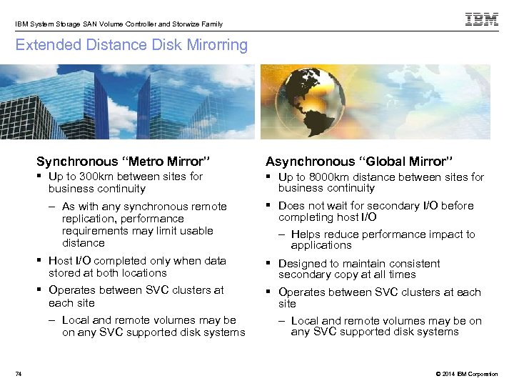 IBM System Storage SAN Volume Controller and Storwize Family Extended Distance Disk Mirorring Synchronous