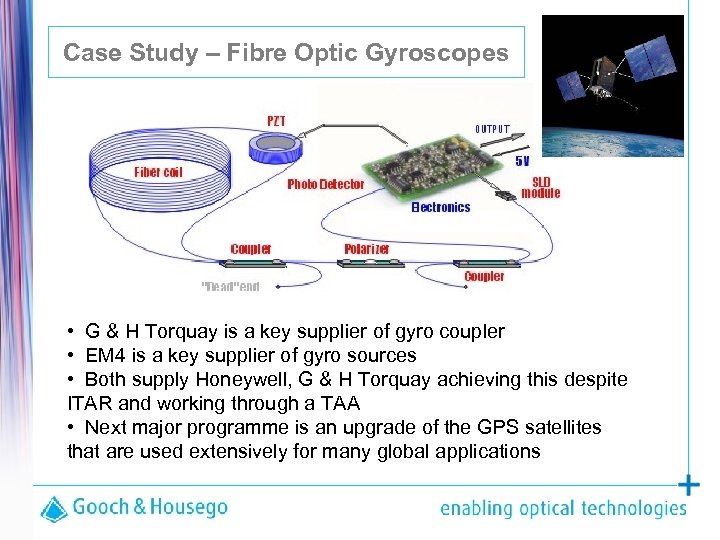 Case Study – Fibre Optic Gyroscopes • G & H Torquay is a key