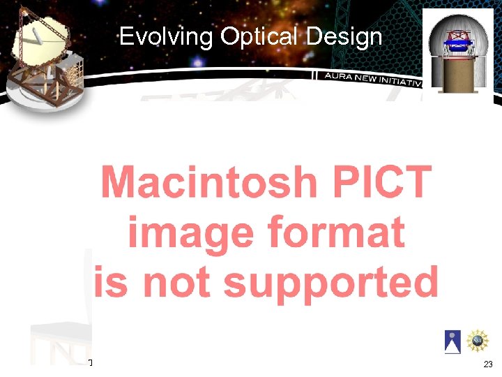 Evolving Optical Design T 3=3. 25, CC 2=-0. 5501 23 