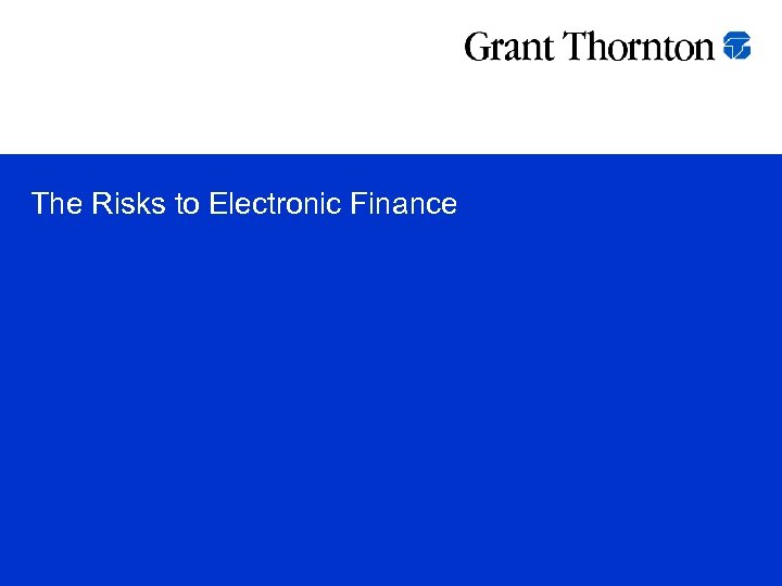 The Risks to Electronic Finance 