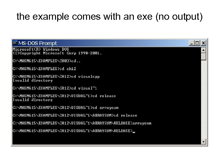 the example comes with an exe (no output) 