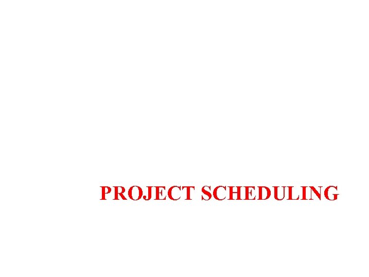 PROJECT SCHEDULING 