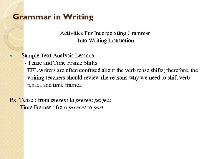 Grammar in Writing Activities For Incorporating Grammar Into Writing Instruction Sample Text Analysis Lessons