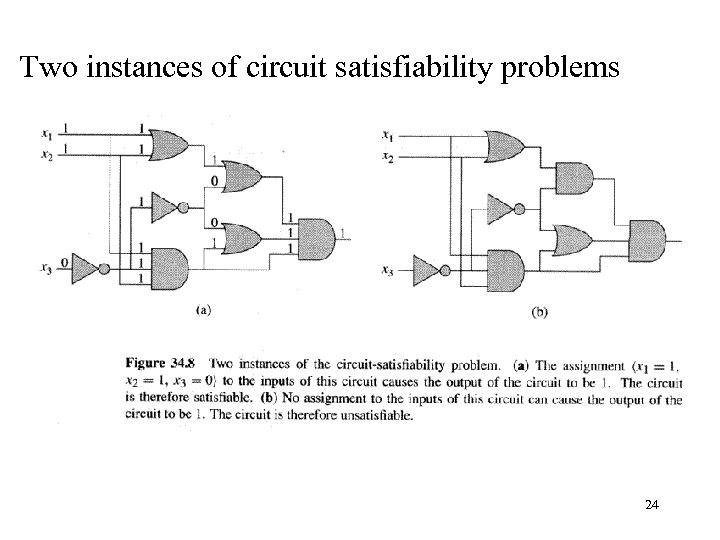 Two instances of circuit satisfiability problems 24 