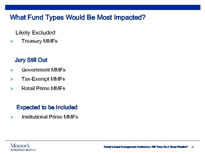 What Fund Types Would Be Most Impacted? Likely Excluded » Treasury MMFs Jury Still