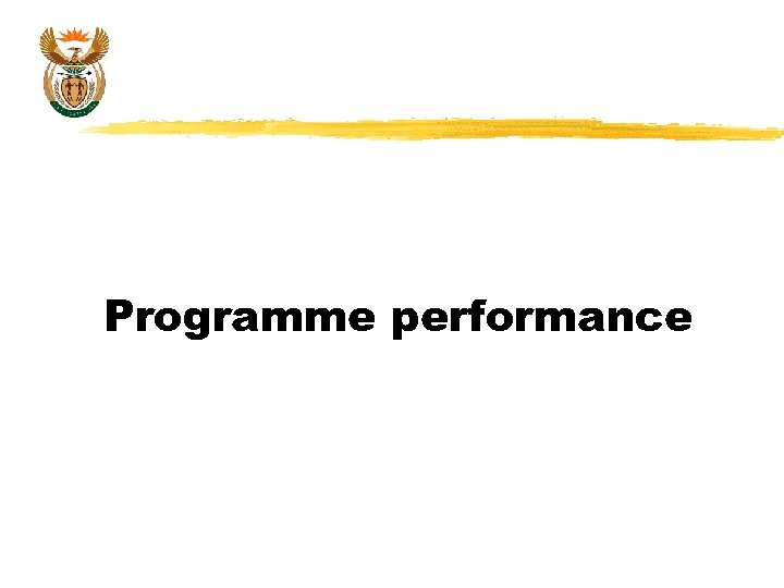 Programme performance 