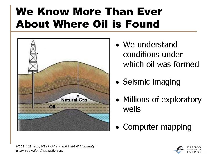 We Know More Than Ever About Where Oil is Found · We understand conditions