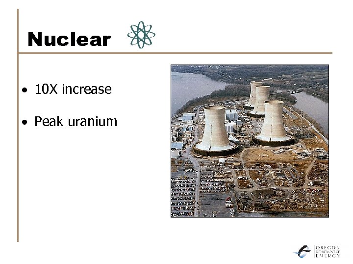 Nuclear · 10 X increase · Peak uranium 