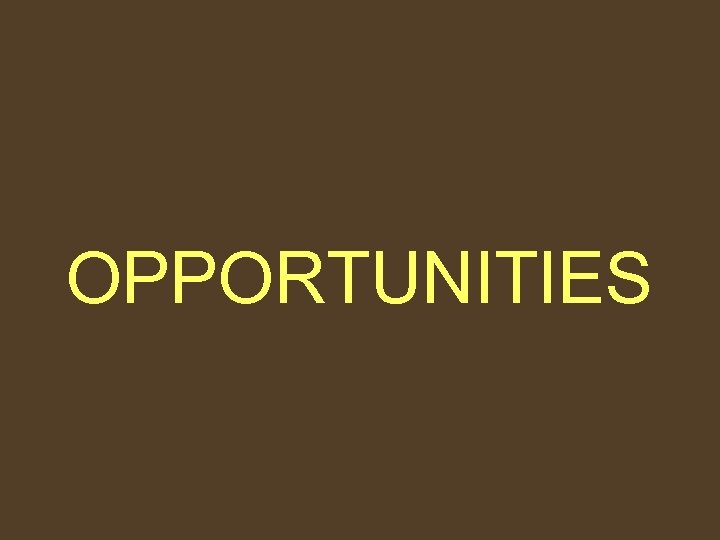 OPPORTUNITIES 