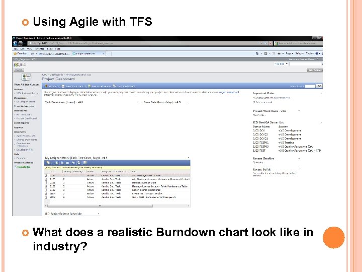  Using Agile with TFS What does a realistic Burndown chart look like in