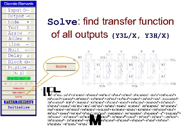Solve: find transfer function of all outputs {Y 3 L/X, Y 3 H/X} 
