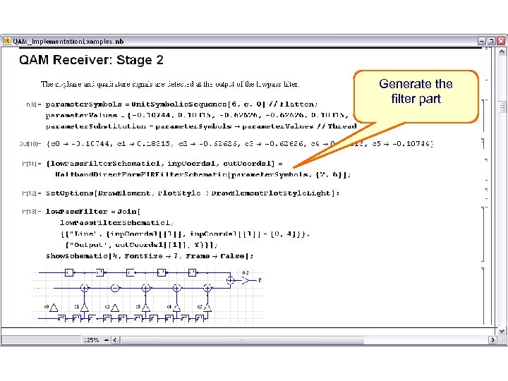 Generate the filter part 