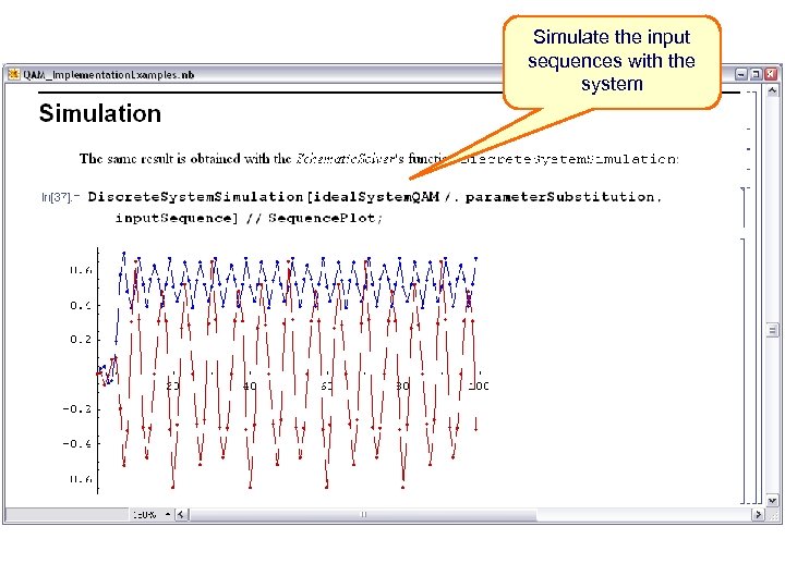 Simulate the input sequences with the system 