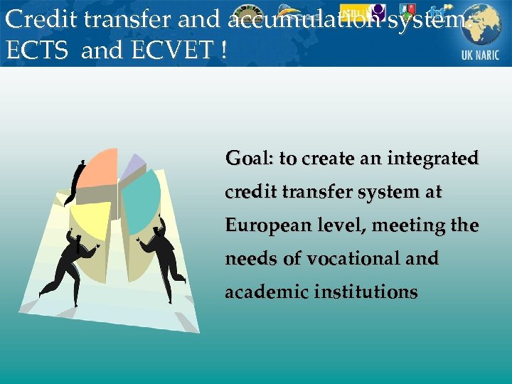 Credit transfer and accumulation system: ECTS and ECVET ! Goal: to create an integrated