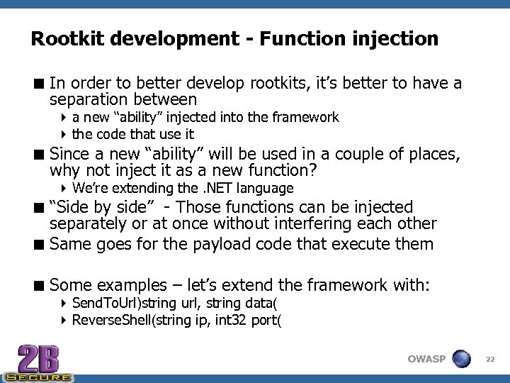 Rootkit development - Function injection < In order to better develop rootkits, it’s better