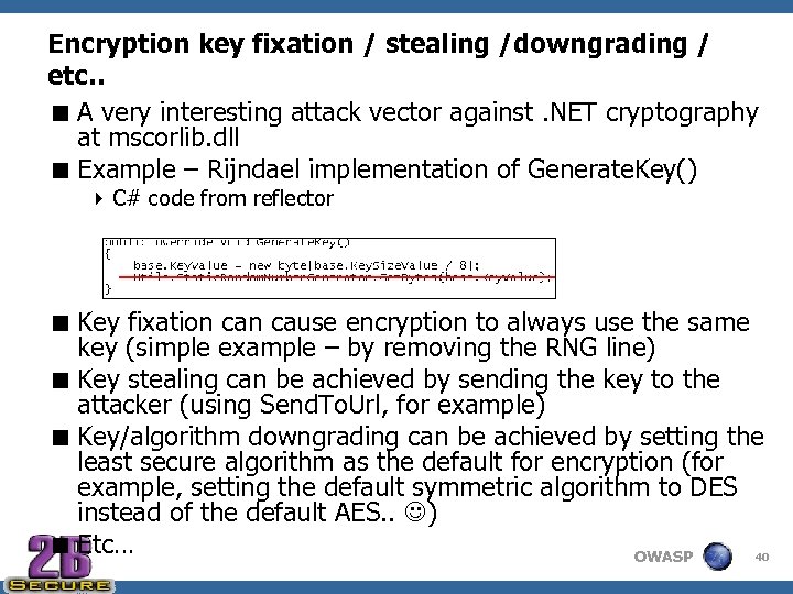 Encryption key fixation / stealing /downgrading / etc. . < A very interesting attack