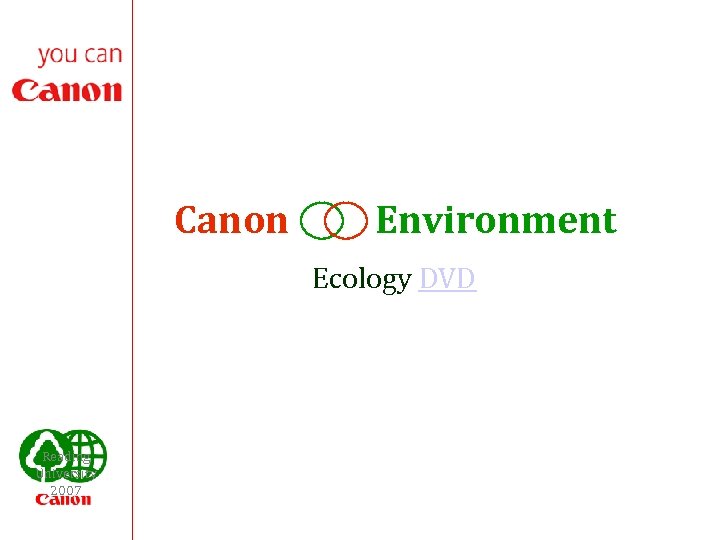 Canon Environment Ecology DVD Reading University 2007 