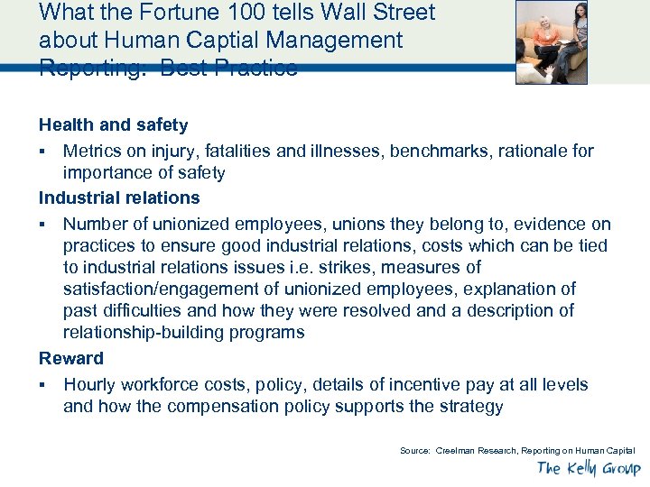 What the Fortune 100 tells Wall Street about Human Captial Management Reporting: Best Practice