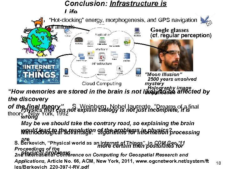 Conclusion: Infrastructure is Life “Hot-clocking” energy, morphogenesis, and GPS navigation of animals Google glasses