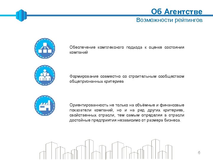 Об Агентстве Возможности рейтингов Обеспечение комплексного подхода к оценке состояния компаний Формирование совместно со