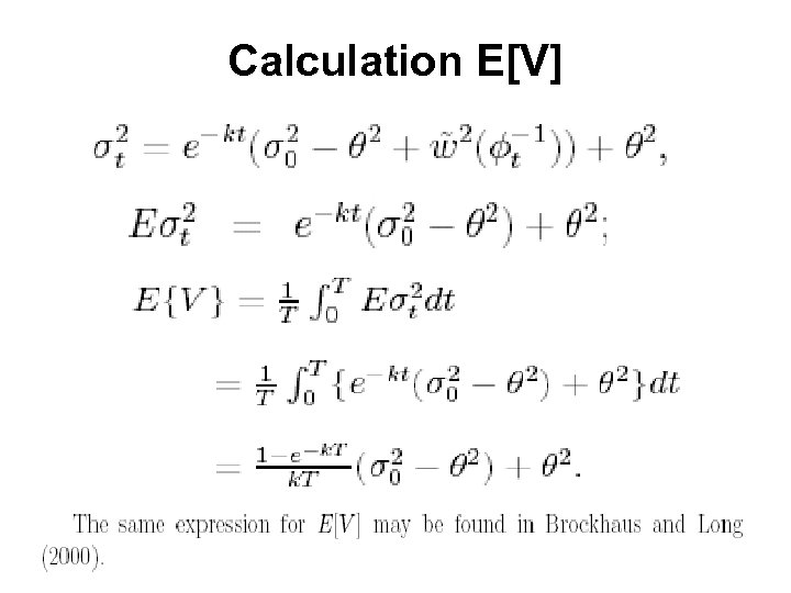 Calculation E[V] 