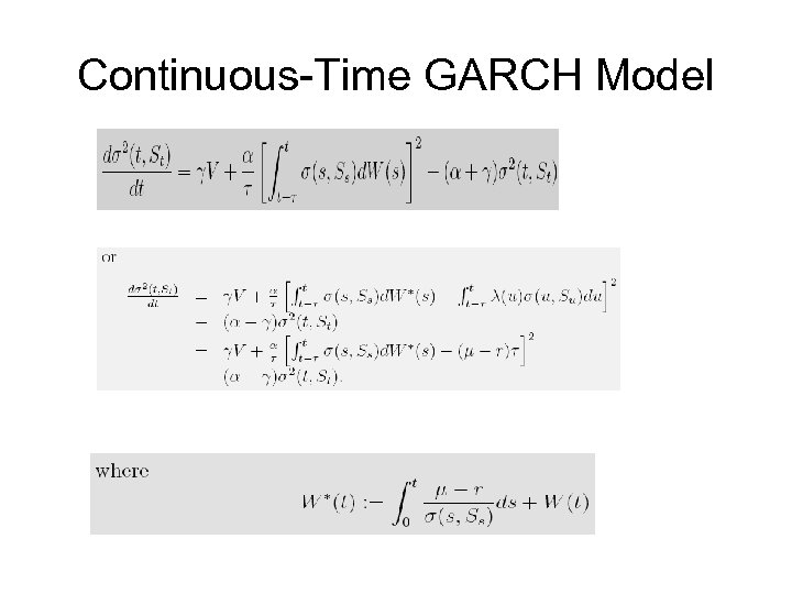 Continuous-Time GARCH Model 