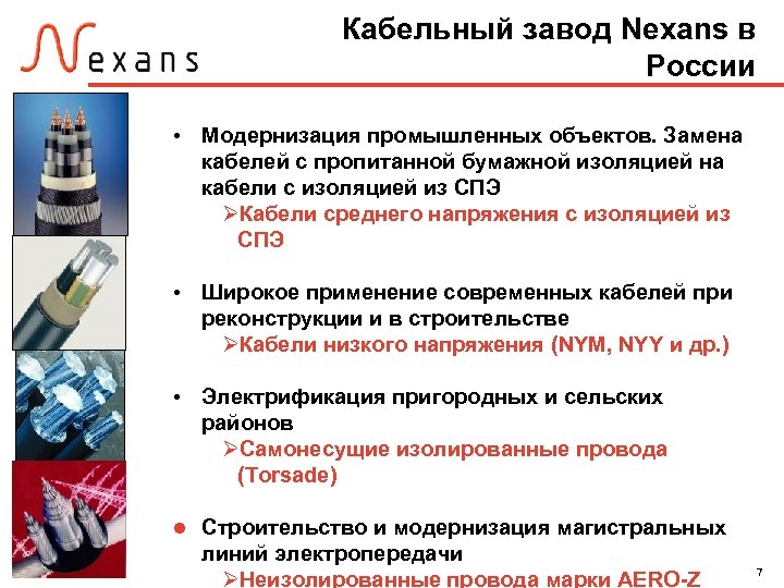 Кабельный завод Nexans в России • Модернизация промышленных объектов. Замена кабелей с пропитанной бумажной