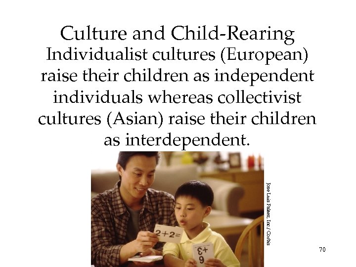 Culture and Child-Rearing Individualist cultures (European) raise their children as independent individuals whereas collectivist