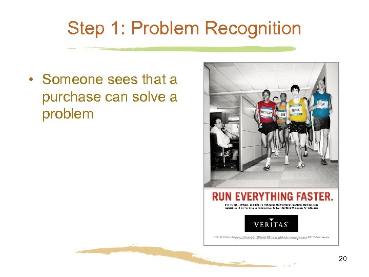 Step 1: Problem Recognition • Someone sees that a purchase can solve a problem