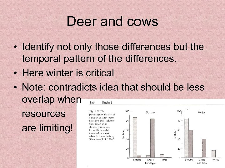 Deer and cows • Identify not only those differences but the temporal pattern of