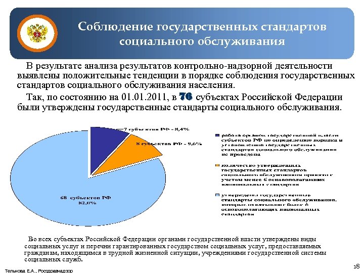 Соблюдение государственных стандартов социального обслуживания В результате анализа результатов контрольно-надзорной деятельности выявлены положительные тенденции