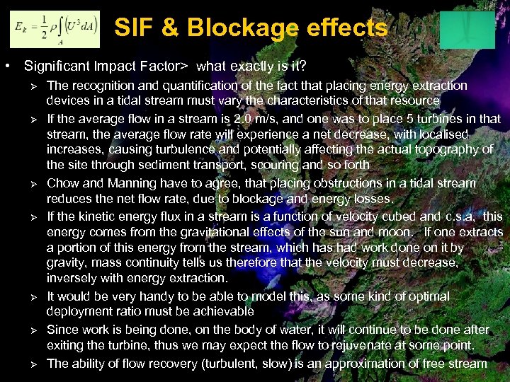 SIF & Blockage effects • Significant Impact Factor> what exactly is it? Ø Ø