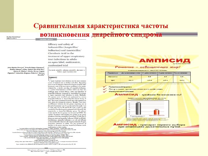 Сравнительная характеристика частоты возникновения диарейного синдрома 