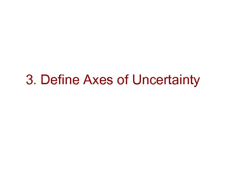 3. Define Axes of Uncertainty 