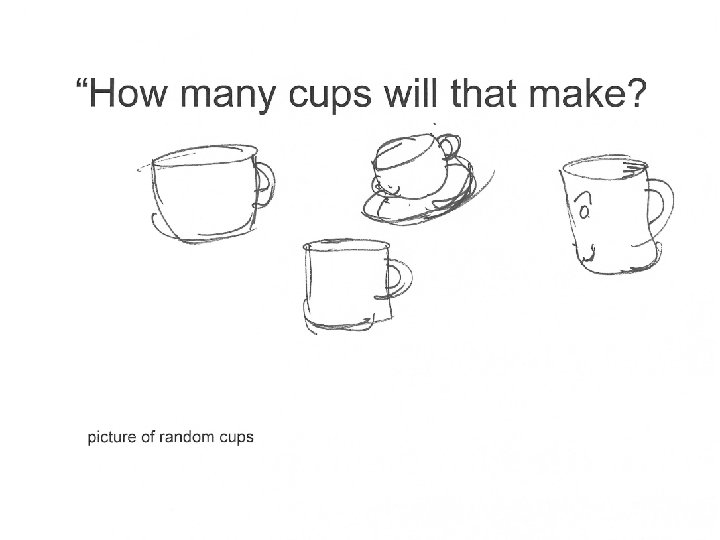 “How many cups will that make? picture of random cups 