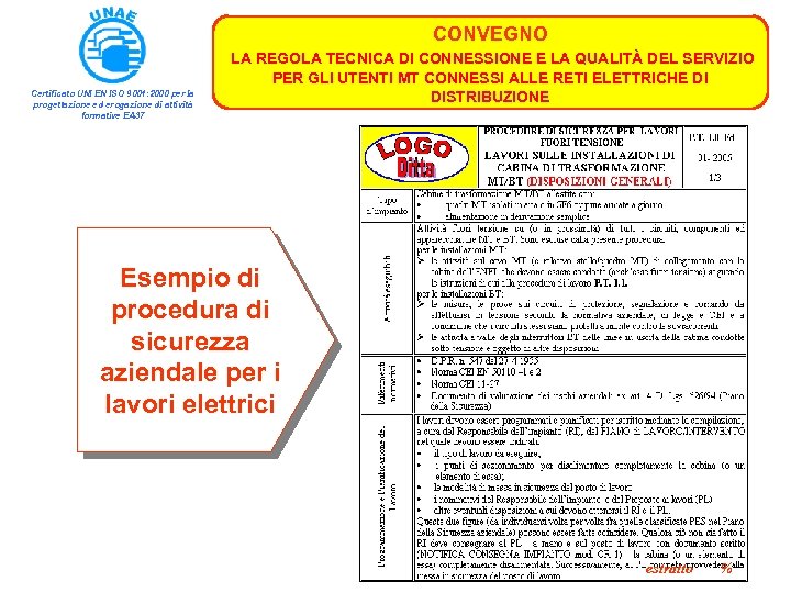 CONVEGNO Certificato UNI EN ISO 9001: 2000 per la progettazione ed erogazione di attività