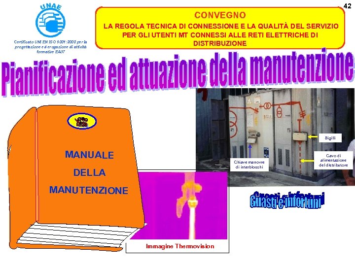 42 CONVEGNO Certificato UNI EN ISO 9001: 2000 per la progettazione ed erogazione di