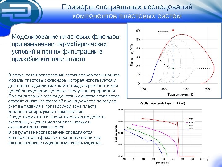 Примеры специальных исследований компонентов пластовых систем Моделирование пластовых флюидов при изменении термобарических условий и