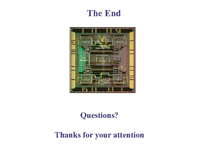 The End Questions? Thanks for your attention 