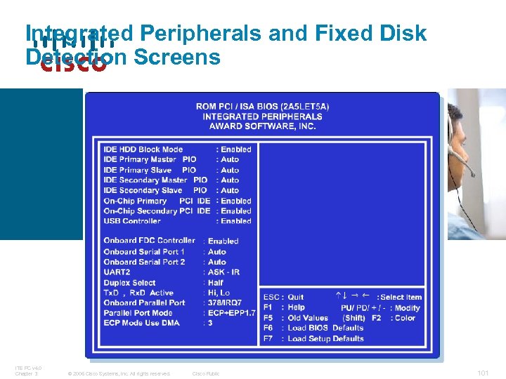 Integrated Peripherals and Fixed Disk Detection Screens ITE PC v 4. 0 Chapter 3