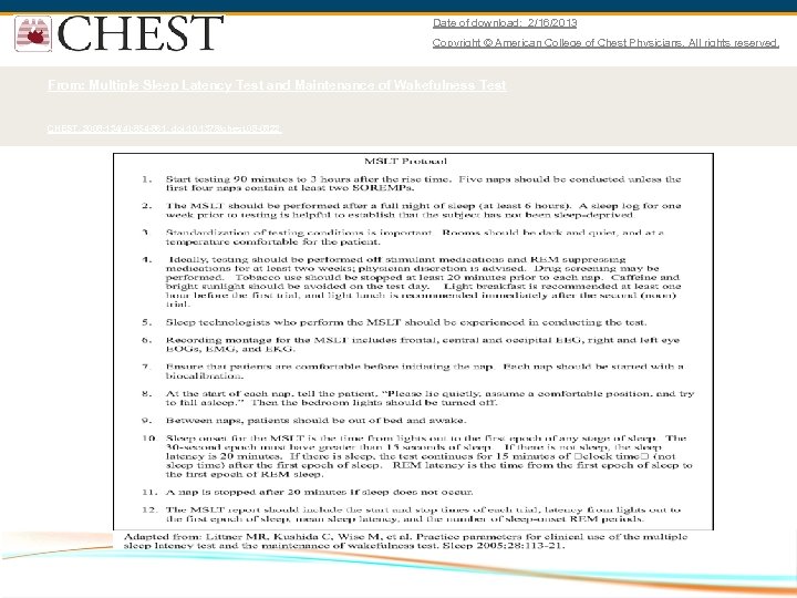 Date of download: 2/16/2013 Copyright © American College of Chest Physicians. All rights reserved.