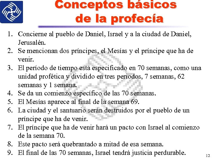 Conceptos básicos de la profecía 1. Concierne al pueblo de Daniel, Israel y a