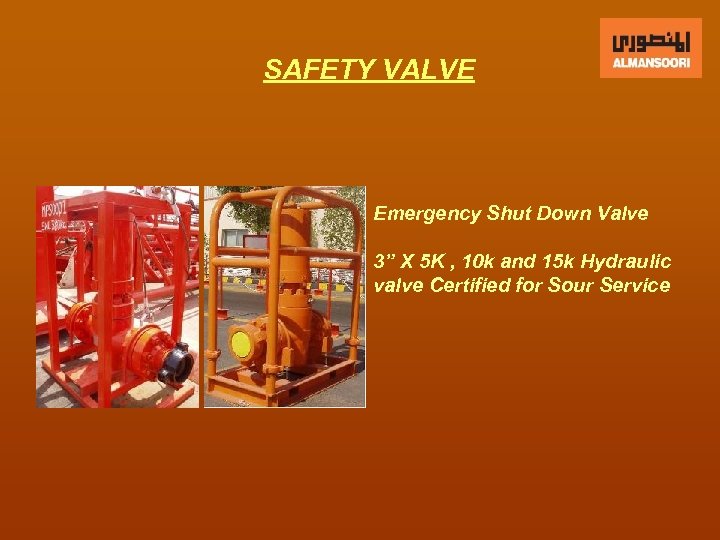 SAFETY VALVE Emergency Shut Down Valve 3” X 5 K , 10 k and