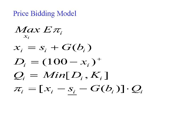 Price Bidding Model 