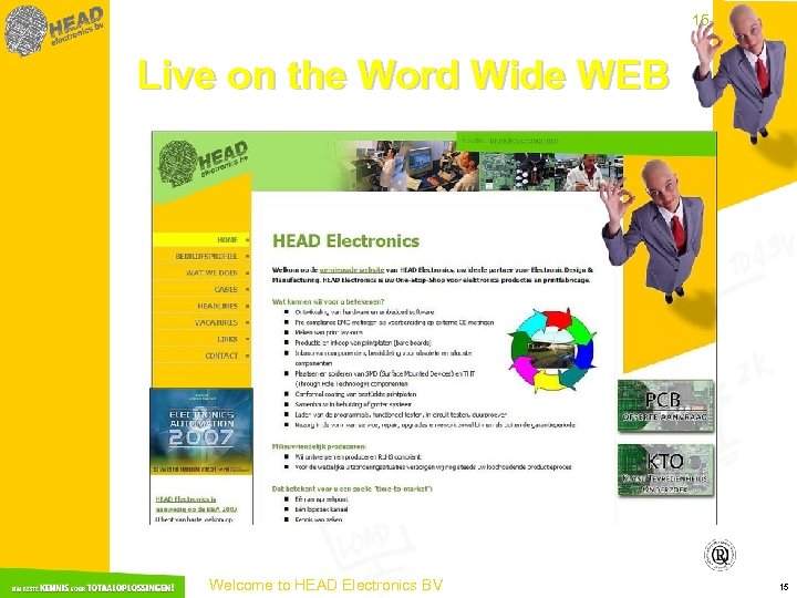 15 -3 -2018 Live on the Word Wide WEB Welcome to HEAD Electronics BV