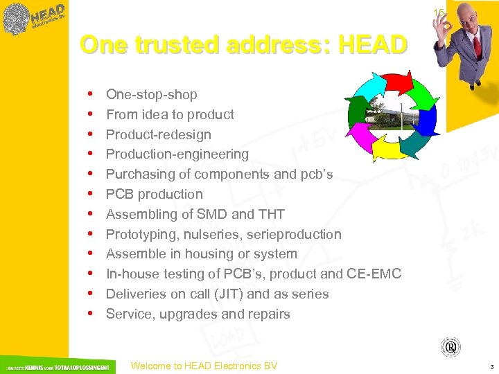 15 -3 -2018 One trusted address: HEAD • • • One-stop-shop From idea to