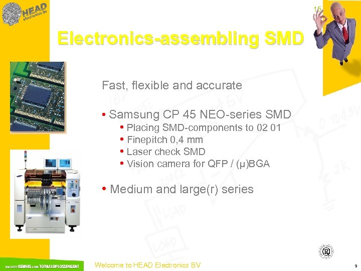 15 -3 -2018 Electronics-assembling SMD Fast, flexible and accurate • Samsung CP 45 NEO-series