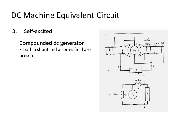  DC Machine Equivalent Circuit 3. Self-excited Compounded dc generator • both a shunt