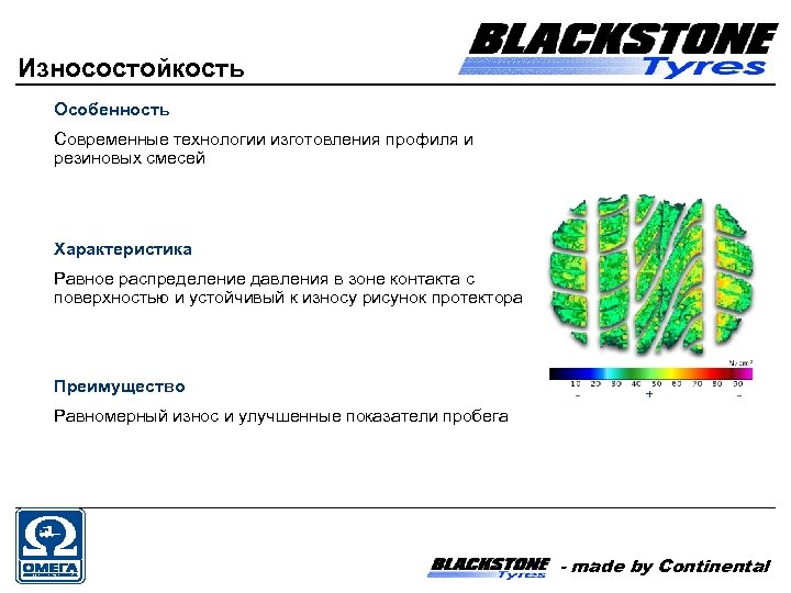 Износостойкость Особенность Современные технологии изготовления профиля и резиновых смесей Характеристика Равное распределение давления в